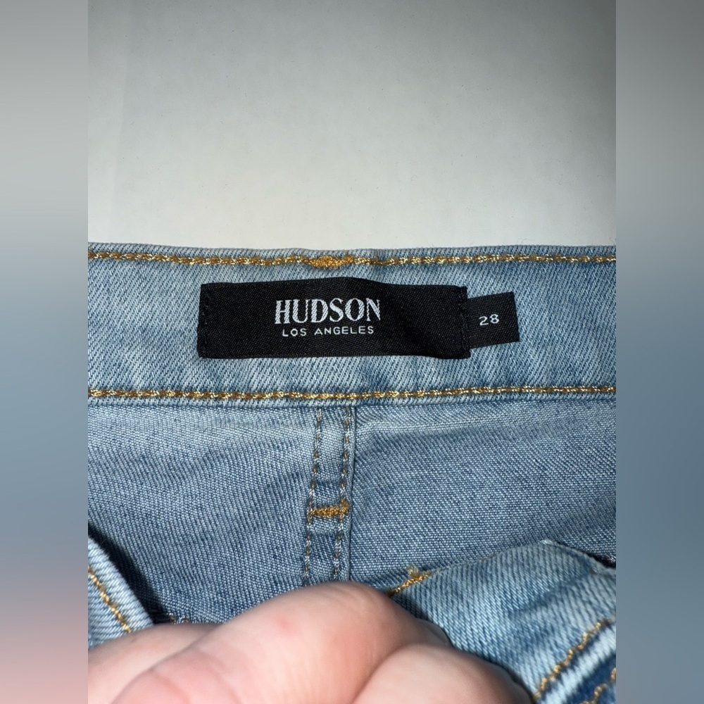 Hudson Jeans Holly Skinny Size 28 Light Blue Gray Distressed Knee High Rise - Picture 16 of 16
